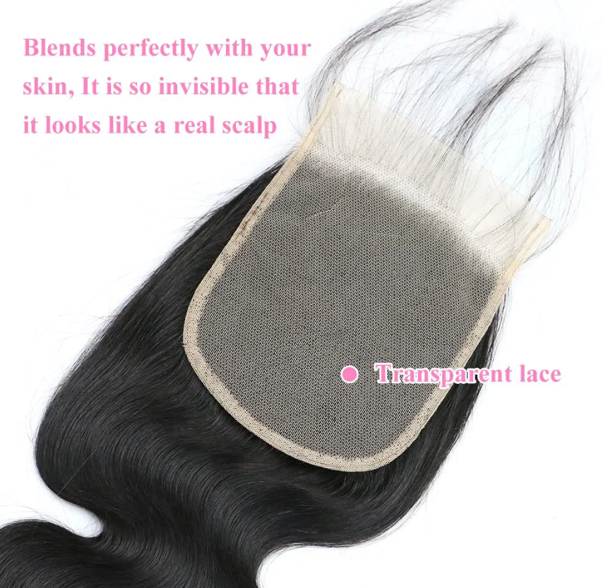 13x4 Lace Frontal 4x4 Closure Body Wave 4x4 Brazilian Remy Hair Pre Plucked 100% Human Hair