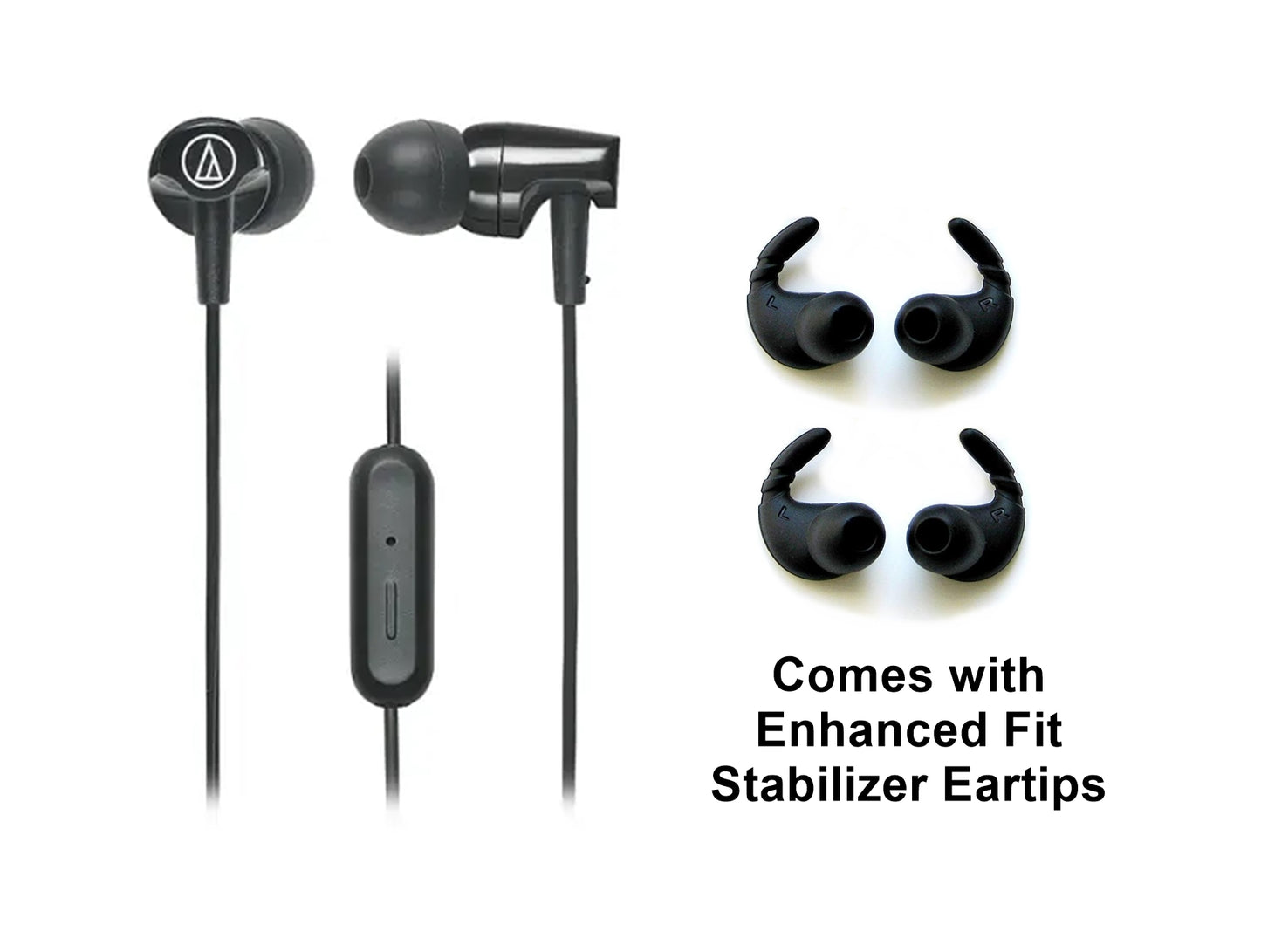 Audio-Technica In Ear Wired SP-ATH-CLR100IS SonicFuel Earbuds Earphones with In Line Microphone (BB)