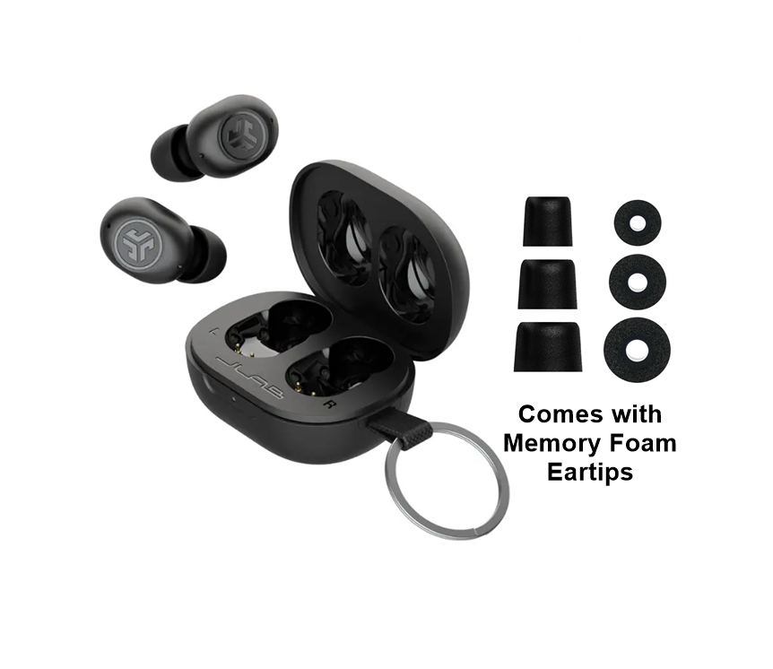 JLab JBuds Mini True Wireless In Ear Earbuds Water Resistant Earphones (BB)