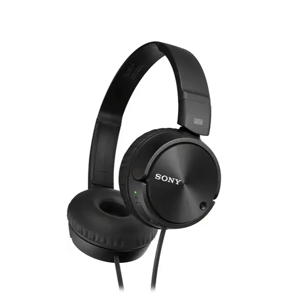 Sony Noise-Canceling Wired On-Ear Headphones with Built in Microphone MDRZX110NC (BB)