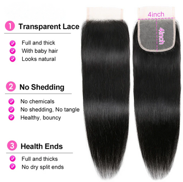 13x4 Lace Frontal Straight 4x4 5x5 Closure Swiss HD Body Wave Pre Plucked Transparent 100% Remy Human Hair