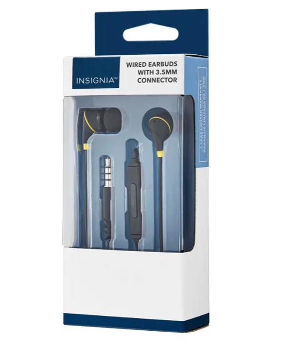 Insignia In Ear Wired Earbuds Earphones Headphones 3.5mm Input Jack (BB)