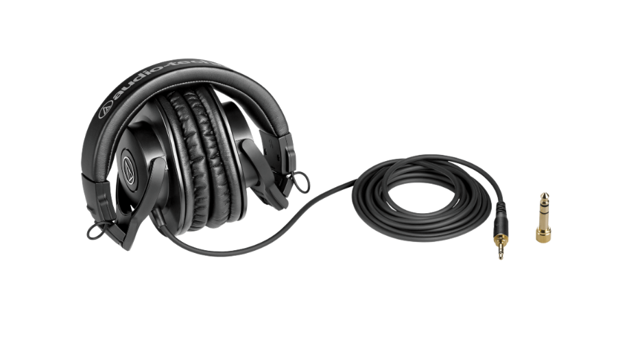 Audio-Technica ATH-M30x Wired On-Ear Headphones with Adjustable Headband and Foldable Design (BB)