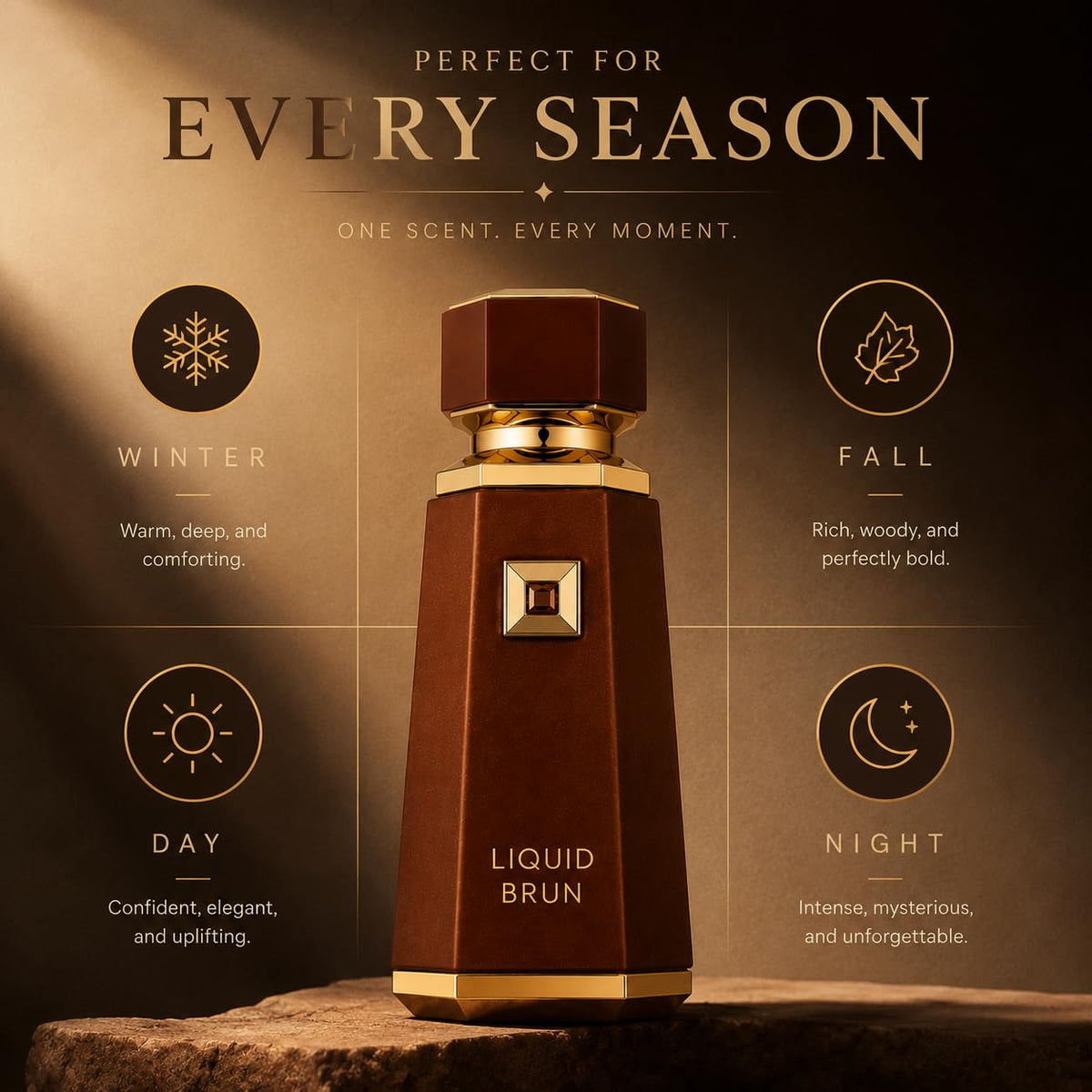 French Avenue Liquid Brun Eau de Parfum 3.4 Fl Oz / 100ml - Exquisite Amber Woody Men's Fragrance