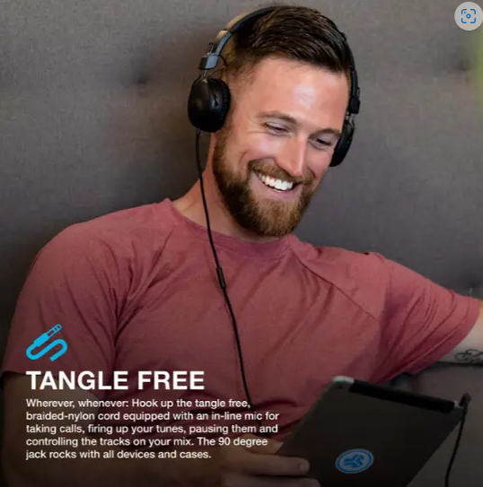 JLab Studio Wired On-Ear Foldable Headphones with Built in Microphone (BB)