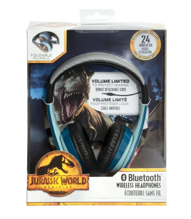 eKids Jurassic World Over-the-Ear Bluetooth Wireless and Wired Headphones (BB)