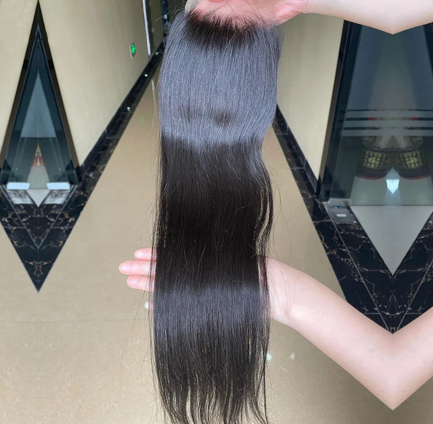 4X4 Lace Closure Peruvian Straight 100% Human Hair 4 By 4 Natural Color Remy Hair Brown Swiss Lace 8-22 inches