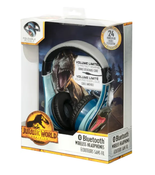 eKids Jurassic World Over-the-Ear Bluetooth Wireless and Wired Headphones (BB)
