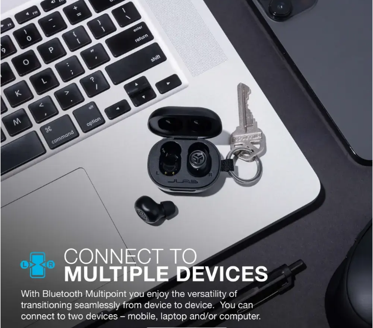 JLab JBuds Mini True Wireless In Ear Earbuds Water Resistant Earphones (BB)