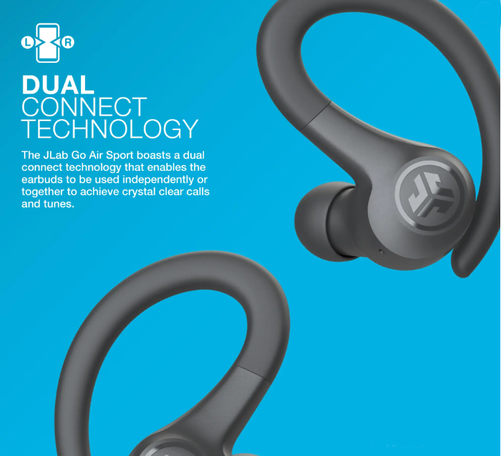 JLab Go Air Sport True Wireless Earbuds Earhook Style Earphones (BB)