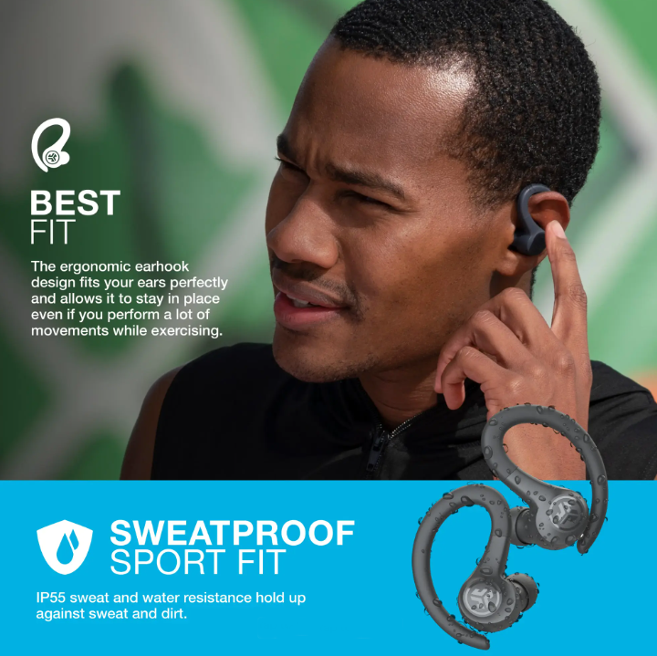 JLab Go Air Sport True Wireless Earbuds Earhook Style Earphones (BB)