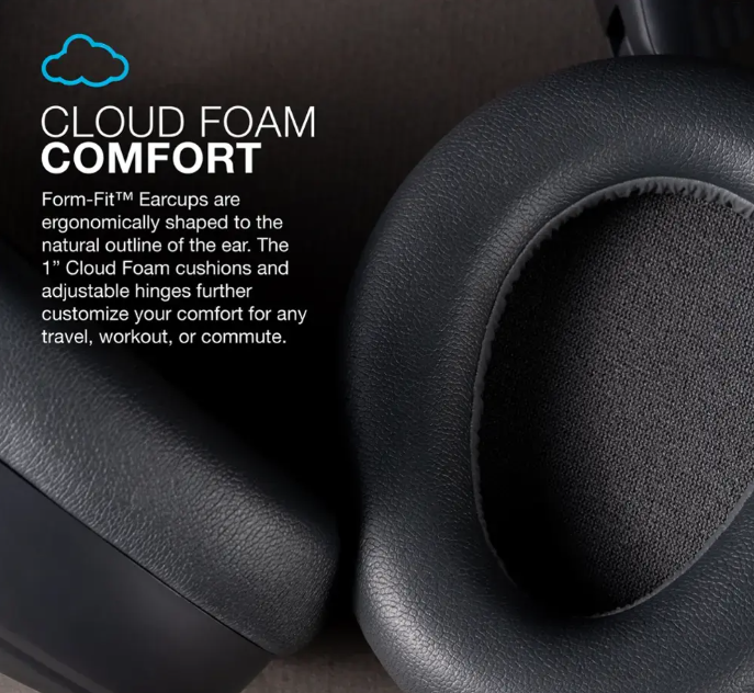 JLab JBuds Lux ANC Active Noice Canceling Headphones with Microphone and Foldable Design (BB)