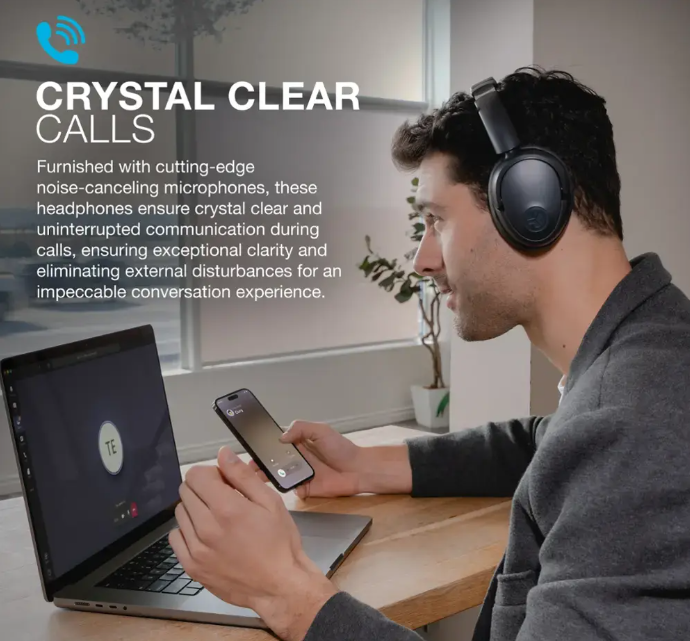 JLab JBuds Lux ANC Active Noice Canceling Headphones with Microphone and Foldable Design (BB)