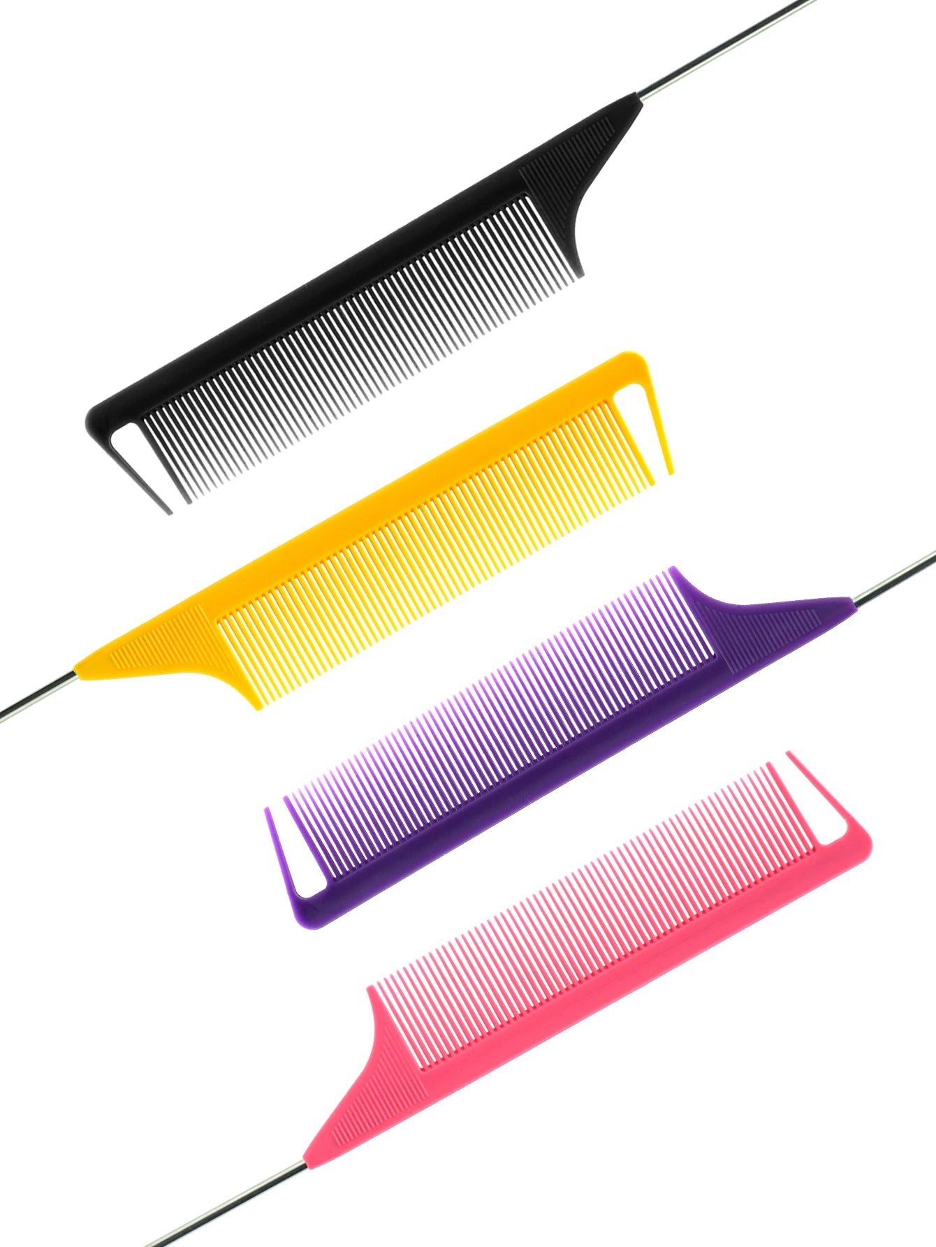 Pro Hair Styling Pointed Tail Comb Hair Brush Hairdressing Anti-static Steel Needle Pin Rat Tail Combs Barber Salon Accessories