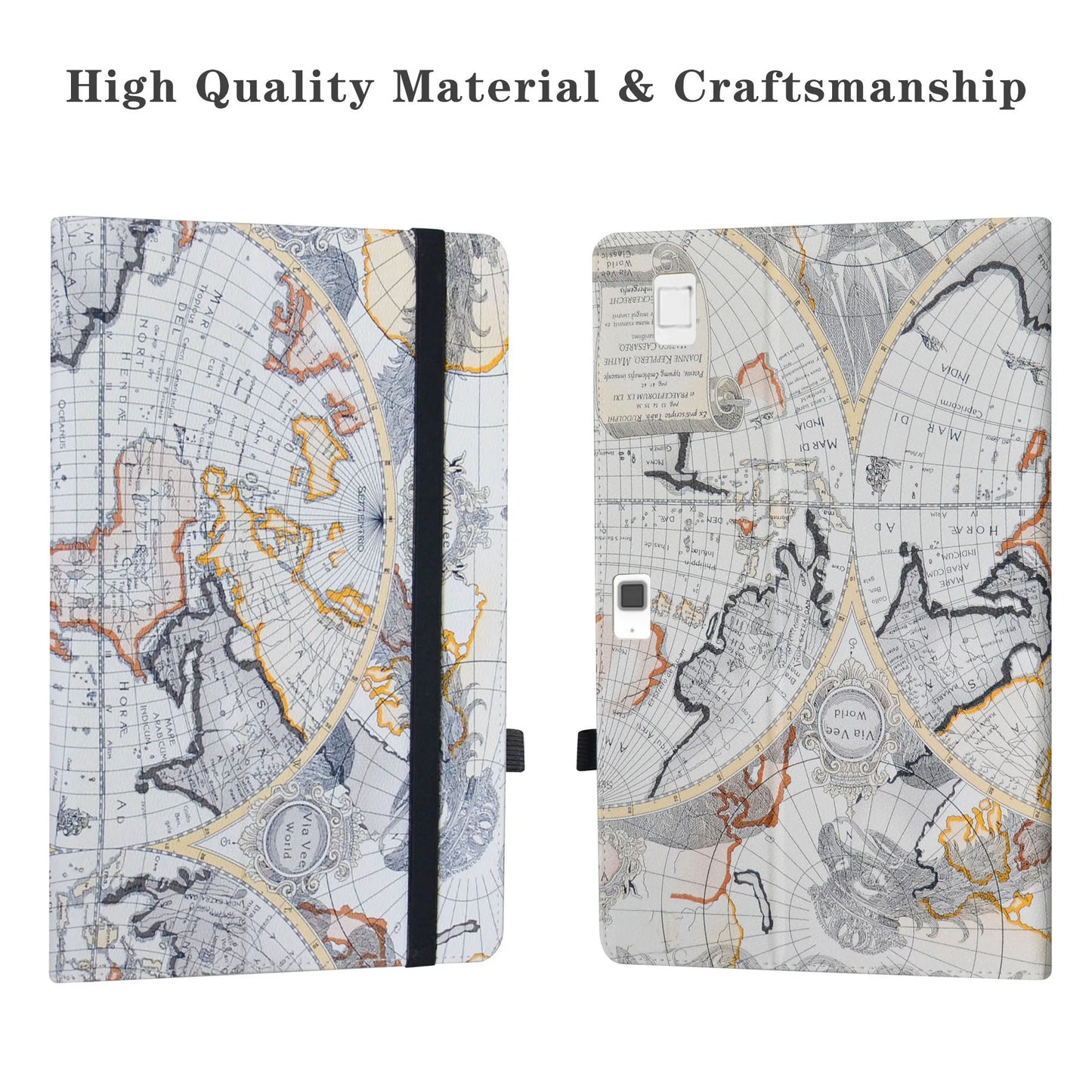 Stylish Detachable Folding Leather Case for HP Elite X2 G4 12.3" Inch Tablet Protective Shell with Elastic Closure