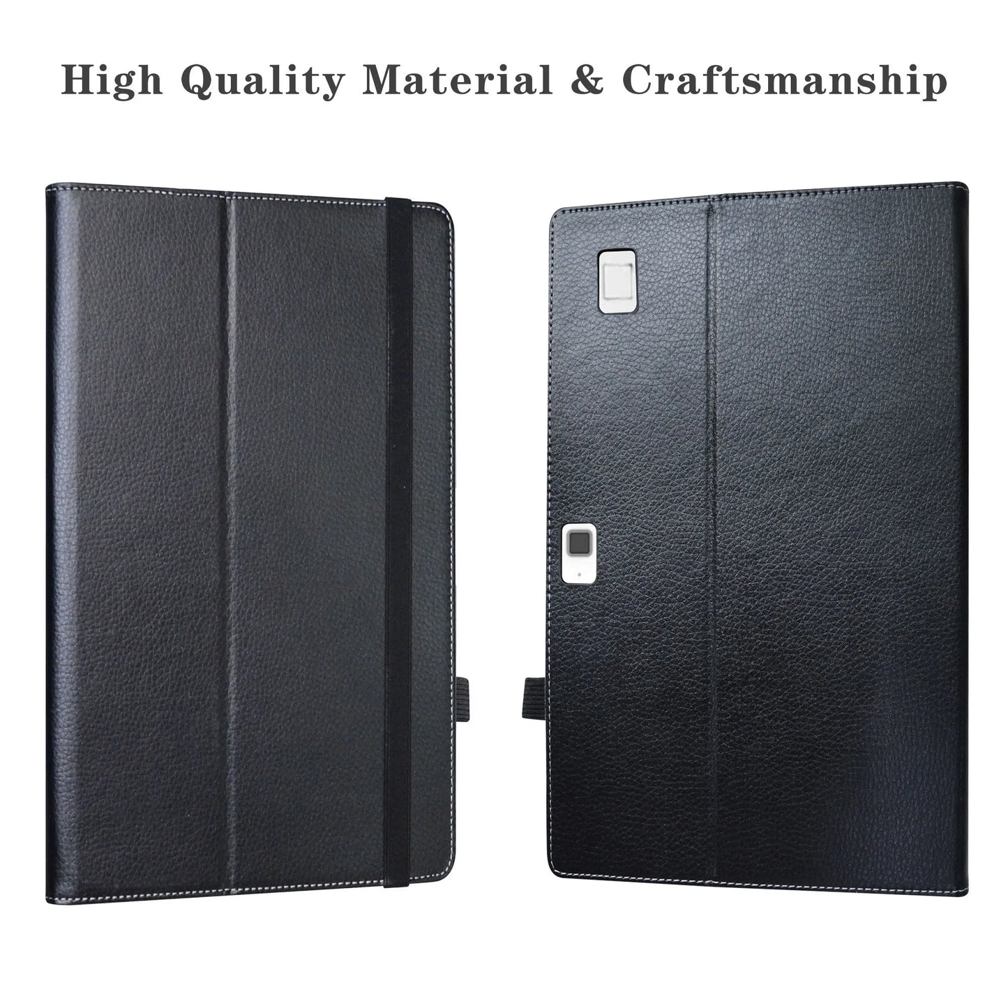 Stylish Detachable Folding Leather Case for HP Elite X2 G4 12.3" Inch Tablet Protective Shell with Elastic Closure