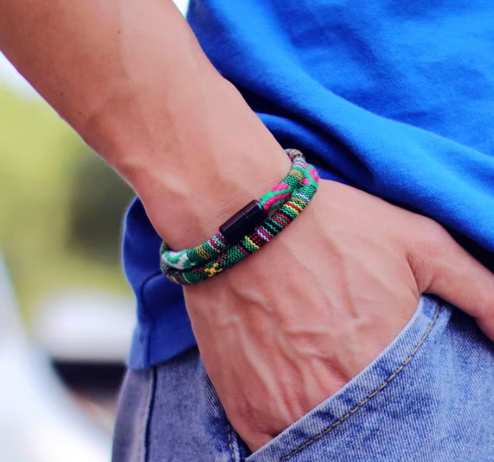 Unique Bohemian Rope Woven Bracelets for Men Women Unisex Magnetic Clasp Yarn Thread Band Strap Jewelry Accessories