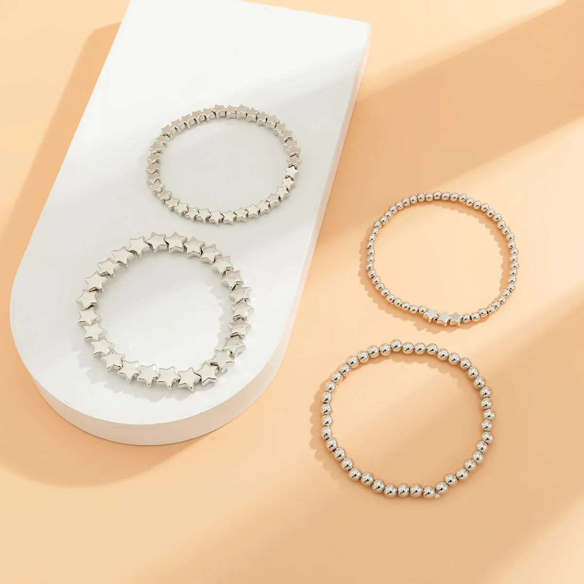 Minimalist Star Beads Bracelets for Women Girls Gold Silver Color Metal Bracelets Charm Fashion Jewelry