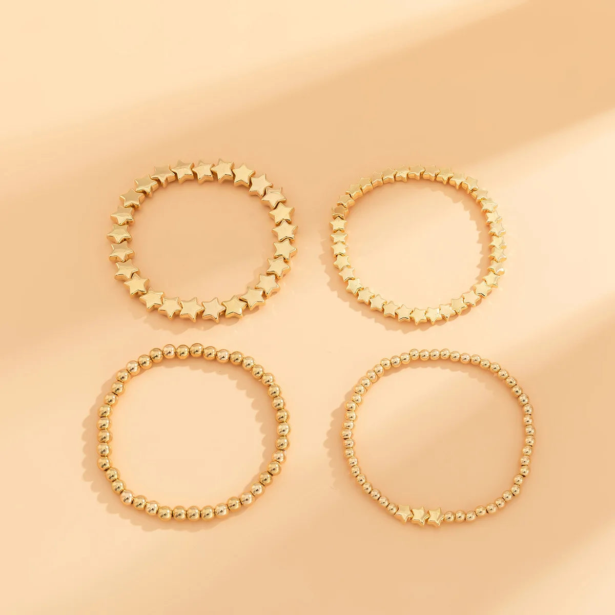 Minimalist Star Beads Bracelets for Women Girls Gold Silver Color Metal Bracelets Charm Fashion Jewelry