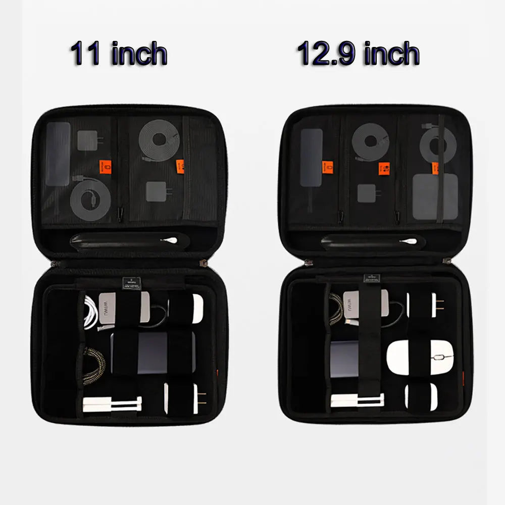 Shockproof EVA Tablet Bag Case for Apple iPad Pro 13 12.9, iPad Pro 11, iPad Air 13 11 6 5 4 3 and iPad Mini 6 5 4 Leather Hand Strap Tablet Protective Cover