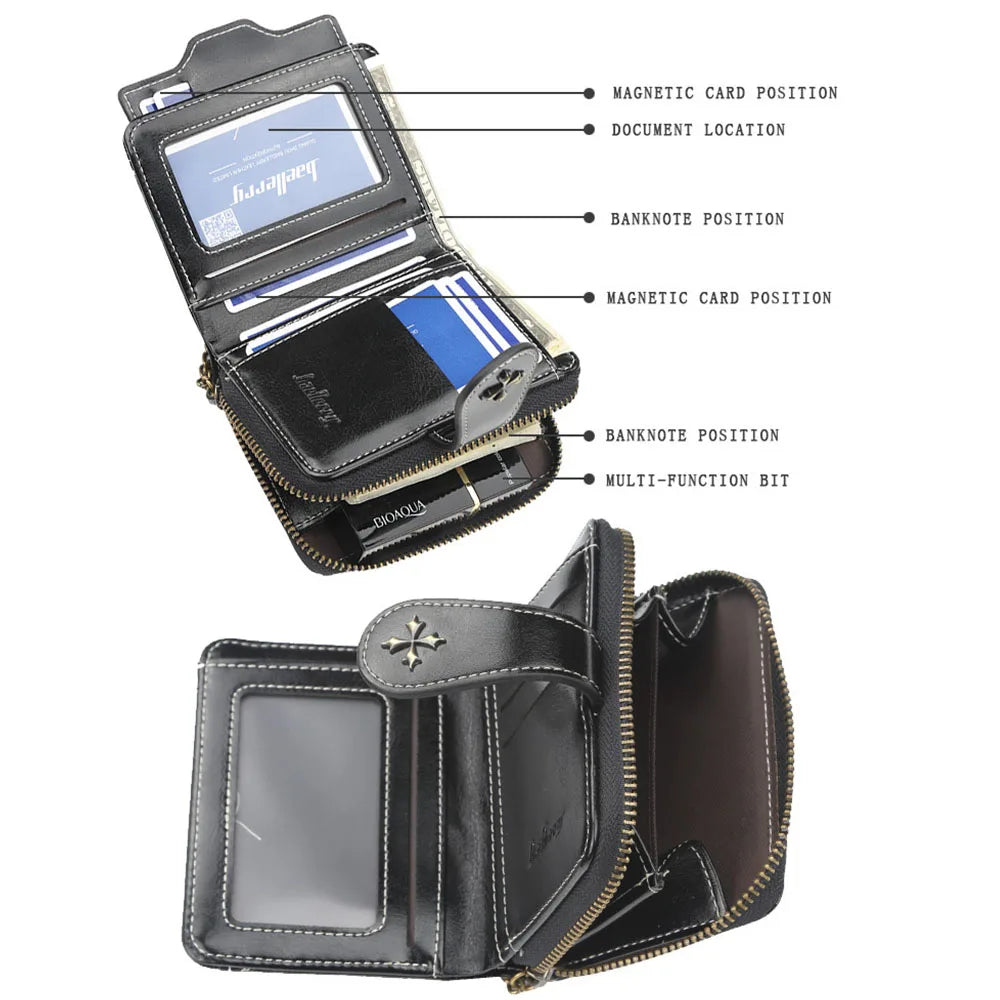 Luxury Design Women's Fashion Short Wallet PU Leather Card Holder Zipper Purse Great Accessory