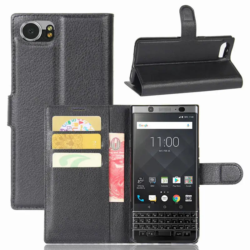 Deluxe Leather Wallet Phone Case for BlackBerry Keyone DTEK70 Stand Function Multiple Card Slots Magnetic Flip Protective Cover