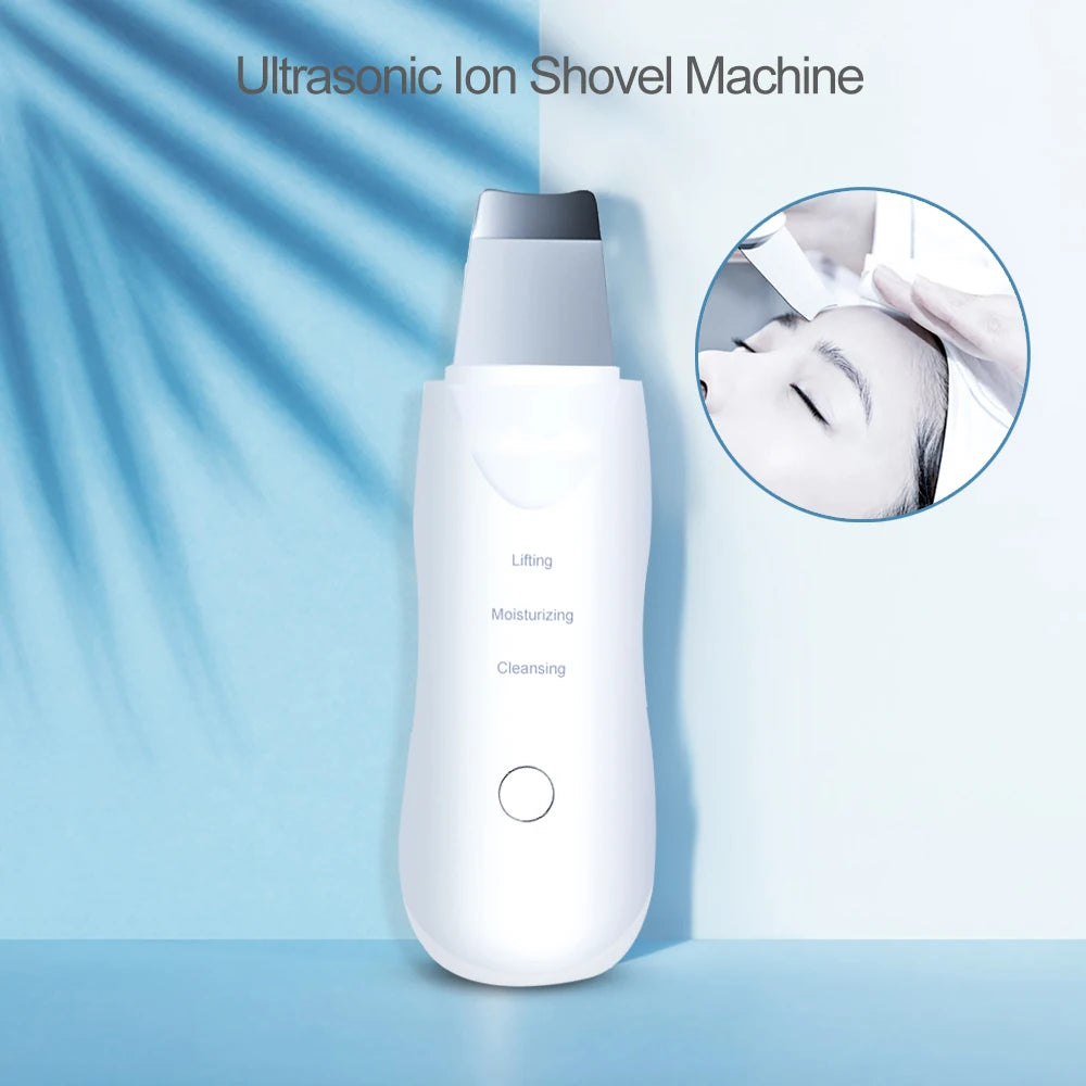 Anti Aging Ultrasonic Deep Facial Cleaner Vibrating Skin Scrubber Facial Massager Black Head Remover Personal Care Device