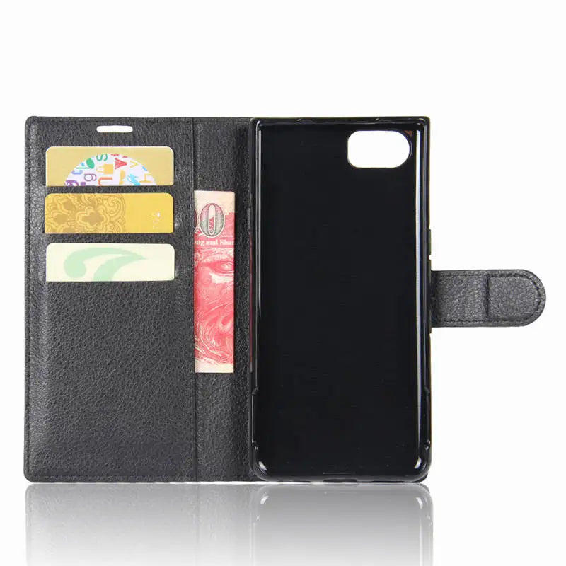 Deluxe Leather Wallet Phone Case for BlackBerry Keyone DTEK70 Stand Function Multiple Card Slots Magnetic Flip Protective Cover