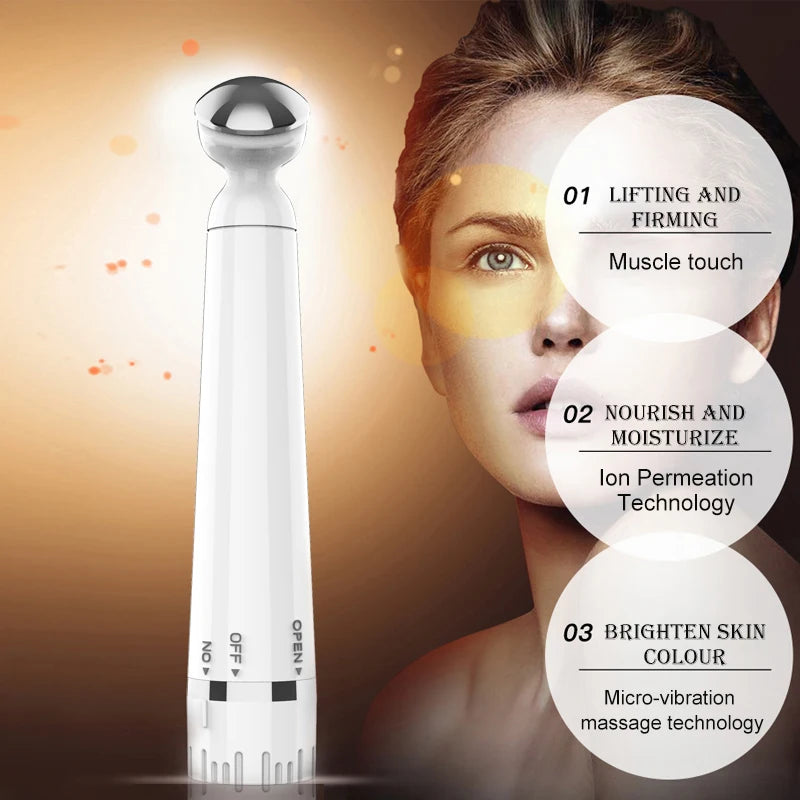 Portable Electric Vibration Eye Massager Pen for Removing Dark Circle, Puffiness, Eye Bags Skin Care Beauty Device