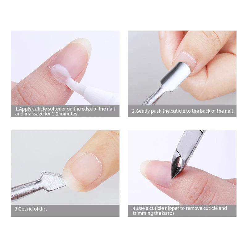 Stainless Steel Nail Care Tools Cuticle Pusher Clippers Scraper Dead Skin Remover for Pedicure Manicure Nail Art Cleaner