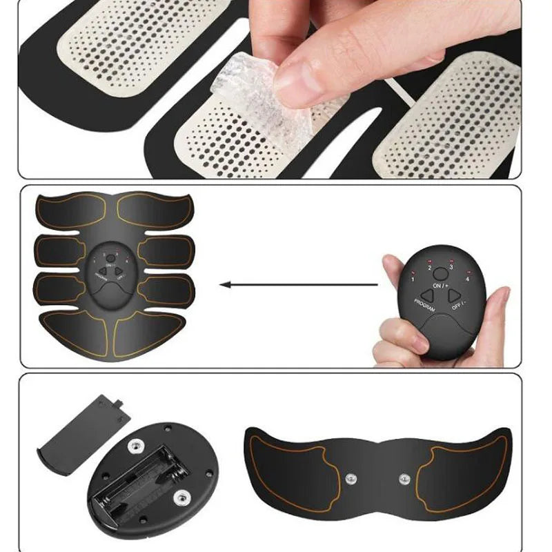 Wireless Electric Fitness Body Slimming Muscle Stimulator EMS Buttocks Hip Trainer Abdominal ABS Stimulator Massager