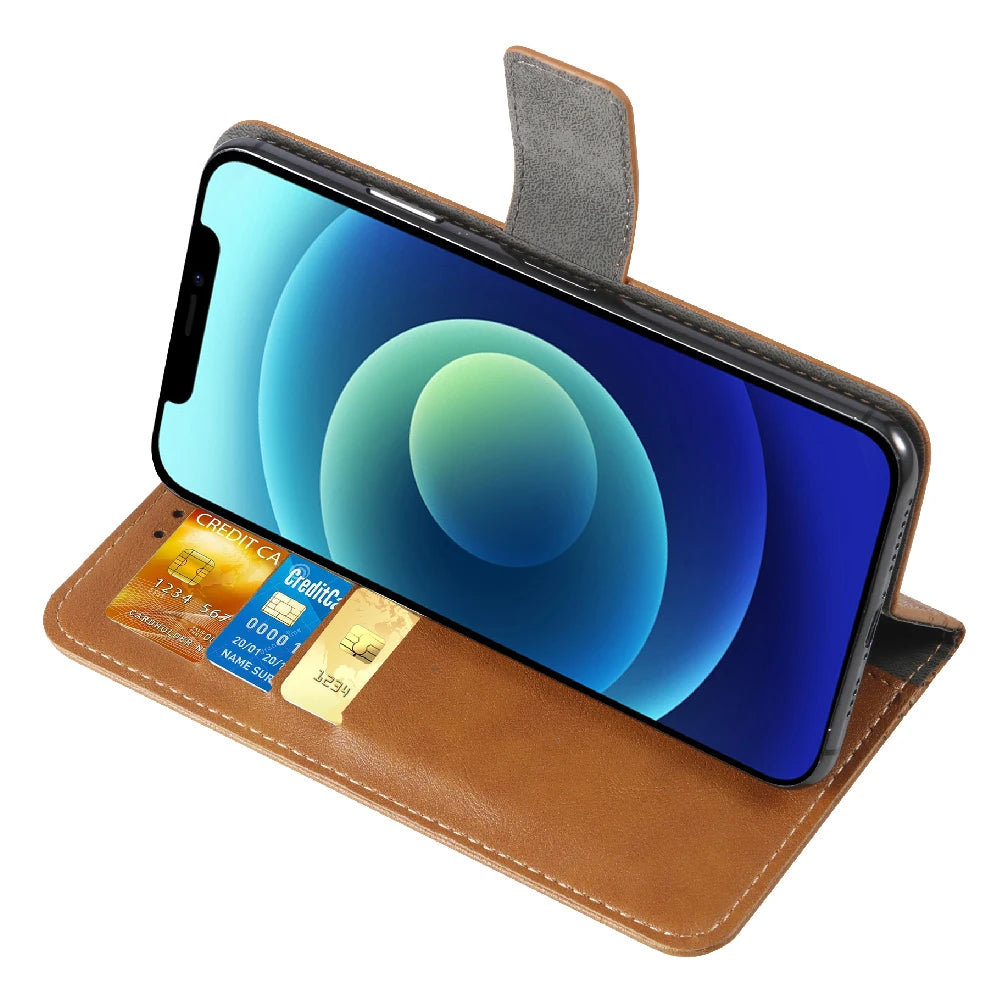 Deluxe Leather Wallet Phone Case for Panasonic P110 P101 P100 P95 P90 P85 Nxt P55 Max P9 P99 Eluga U3 A3 Pro A4 I7 Ray 810 800 610 Stand Function Protective Cover