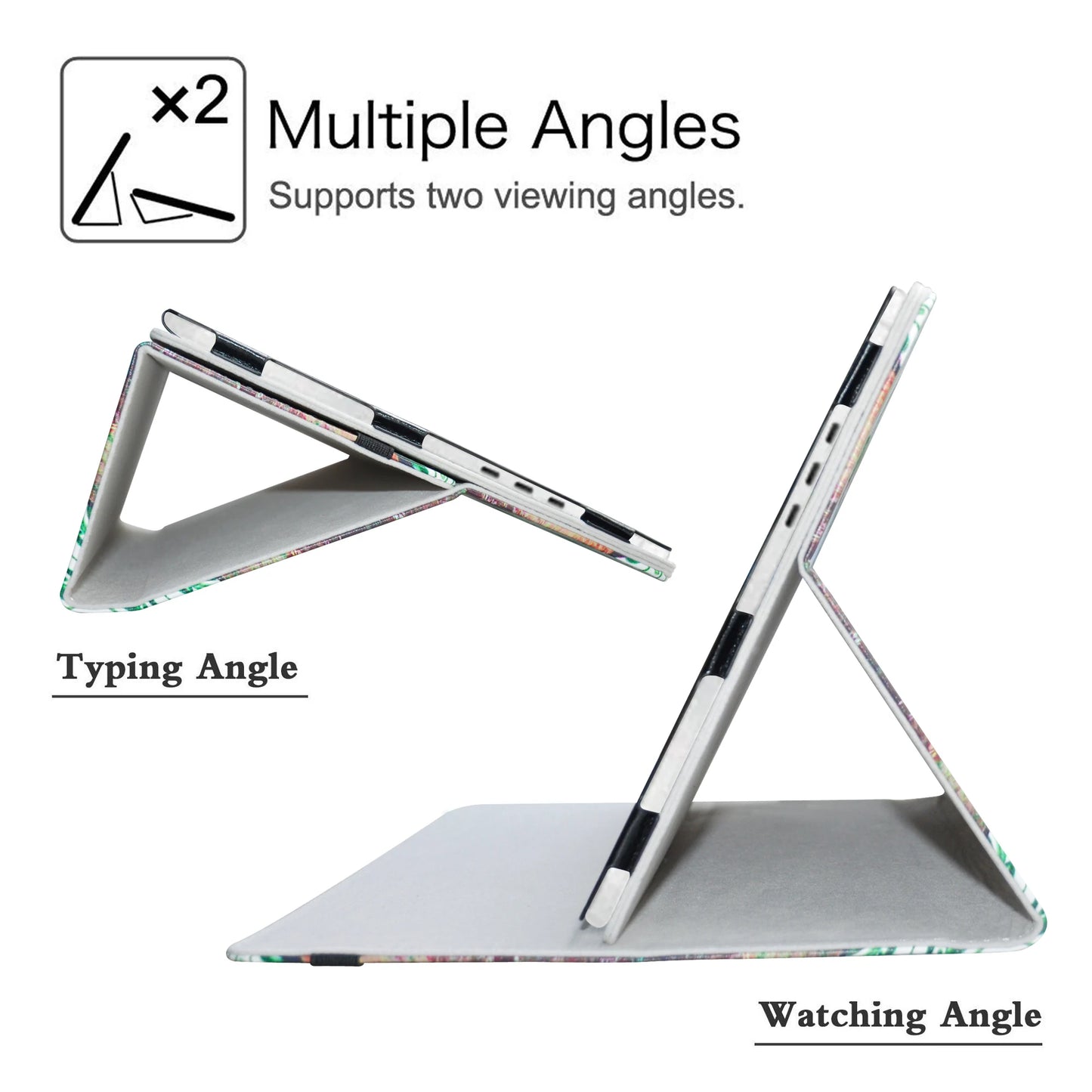 Stylish Detachable Folding Leather Case for HP Elite X2 G4 12.3" Inch Tablet Protective Shell with Elastic Closure