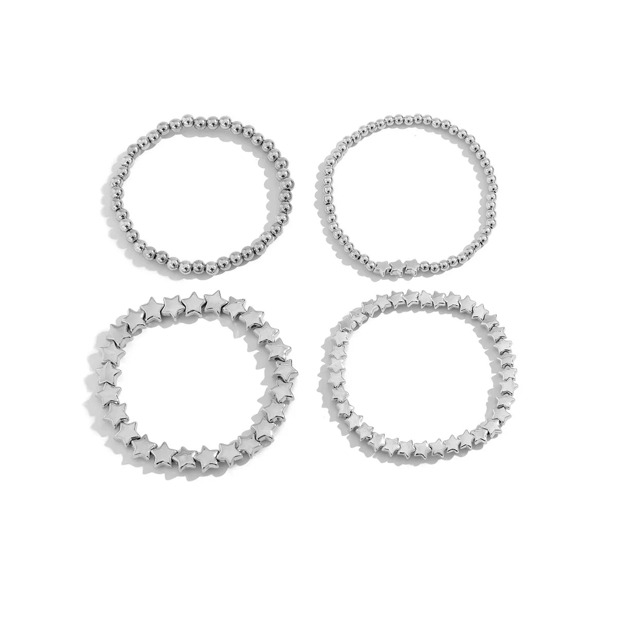 Minimalist Star Beads Bracelets for Women Girls Gold Silver Color Metal Bracelets Charm Fashion Jewelry