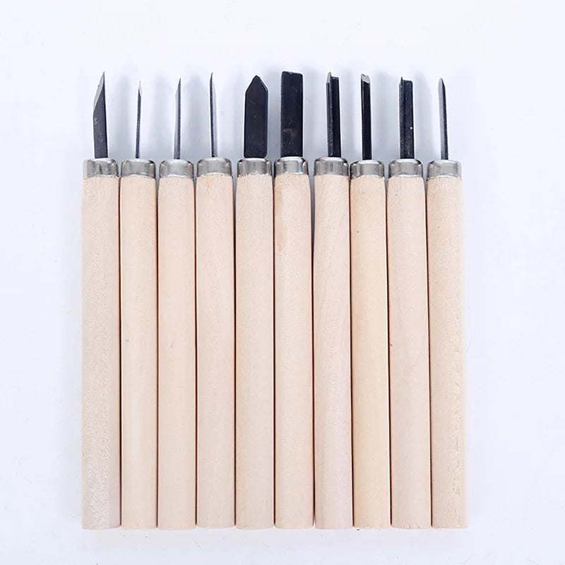 Professional Wood Carving 12pcs Chisel Knife Hand Tool Set For Basic and Detailed Carving Wood Clay Wax Woodworkers Gouges