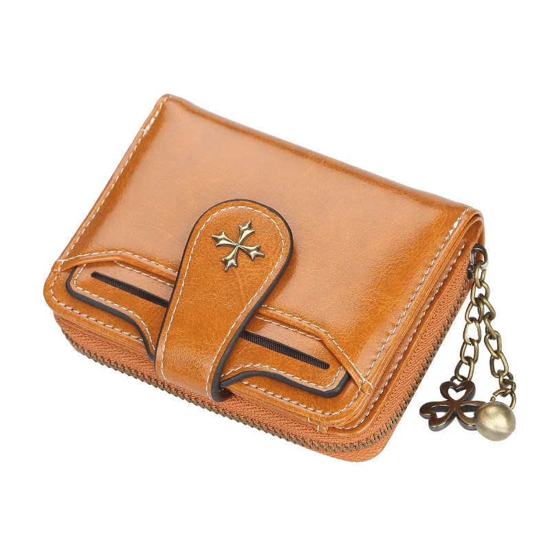 Luxury Design Women's Fashion Short Wallet PU Leather Card Holder Zipper Purse Great Accessory
