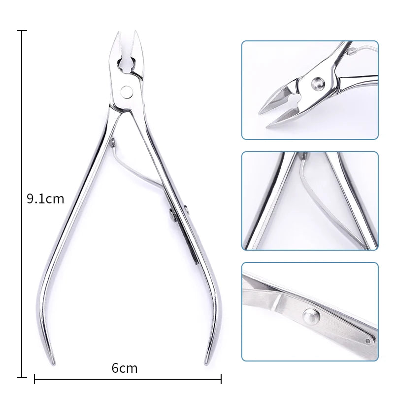 Stainless Steel Nail Care Tools Cuticle Pusher Clippers Scraper Dead Skin Remover for Pedicure Manicure Nail Art Cleaner