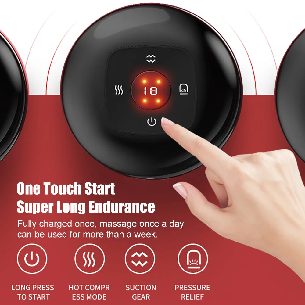 Adjustable Electric Cupping Therapy Massager Vacuum Suction Cups Therapy Guasha Massage Tool Muscle Stimulator