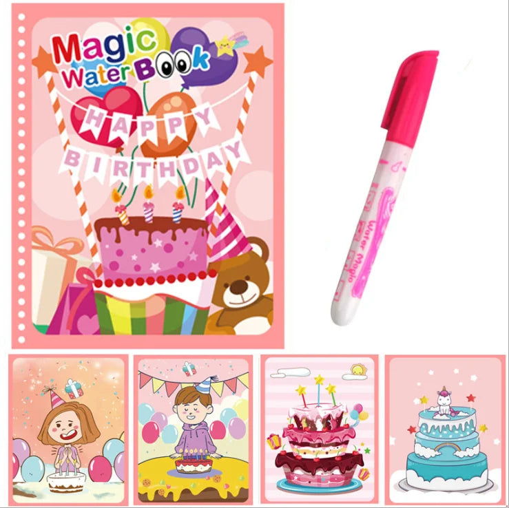 Reusable Magic Water Drawing Coloring Book for Kids Sensory Early Education Children Birthday Gift Repeated Use Toy
