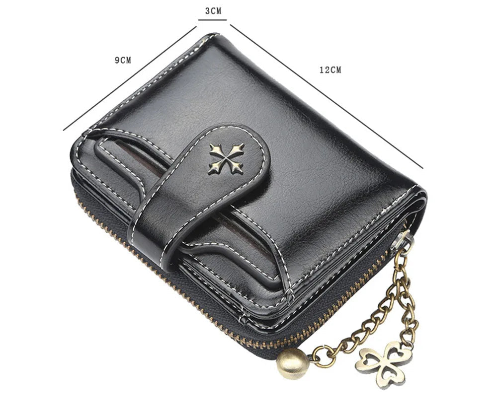 Luxury Design Women's Fashion Short Wallet PU Leather Card Holder Zipper Purse Great Accessory