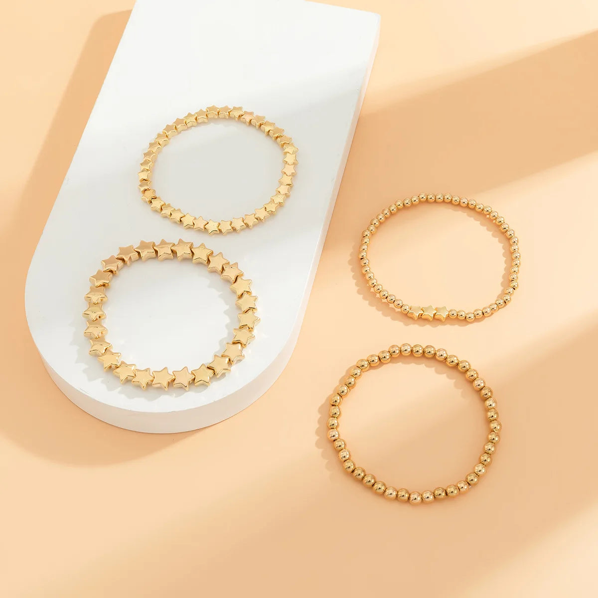 Minimalist Star Beads Bracelets for Women Girls Gold Silver Color Metal Bracelets Charm Fashion Jewelry