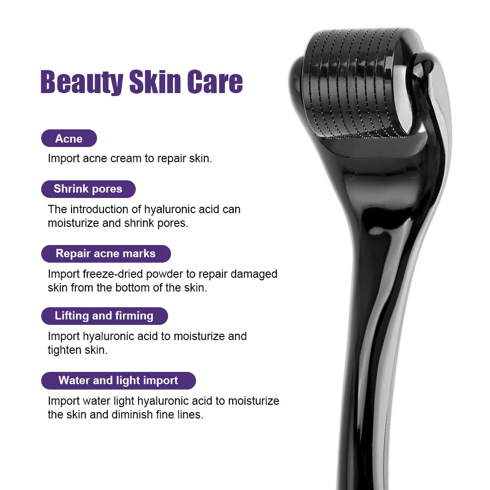 Beard Growth Derma Roller for Men Nourishing Beard Anti Hair Loss Microneedle Roller Hair Growth Enhancer