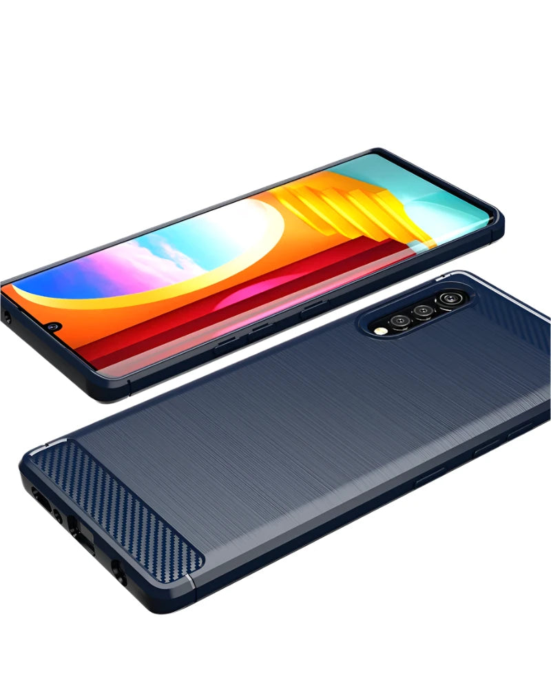 Shockproof Carbon Fiber Silicone Phone Case for LG Velvet 5G Rubber Bumper Cover
