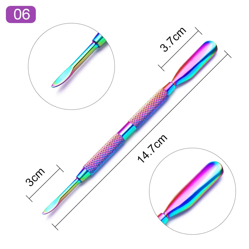 Stainless Steel Nail Care Tools Cuticle Pusher Clippers Scraper Dead Skin Remover for Pedicure Manicure Nail Art Cleaner
