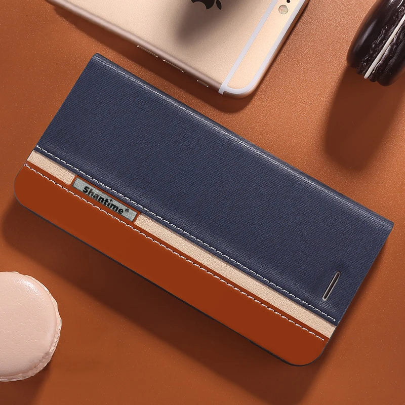 Stylish Leather and Silicone Phone Case for Microsoft Lumia 950 XL Flip Business Soft Protective Cover