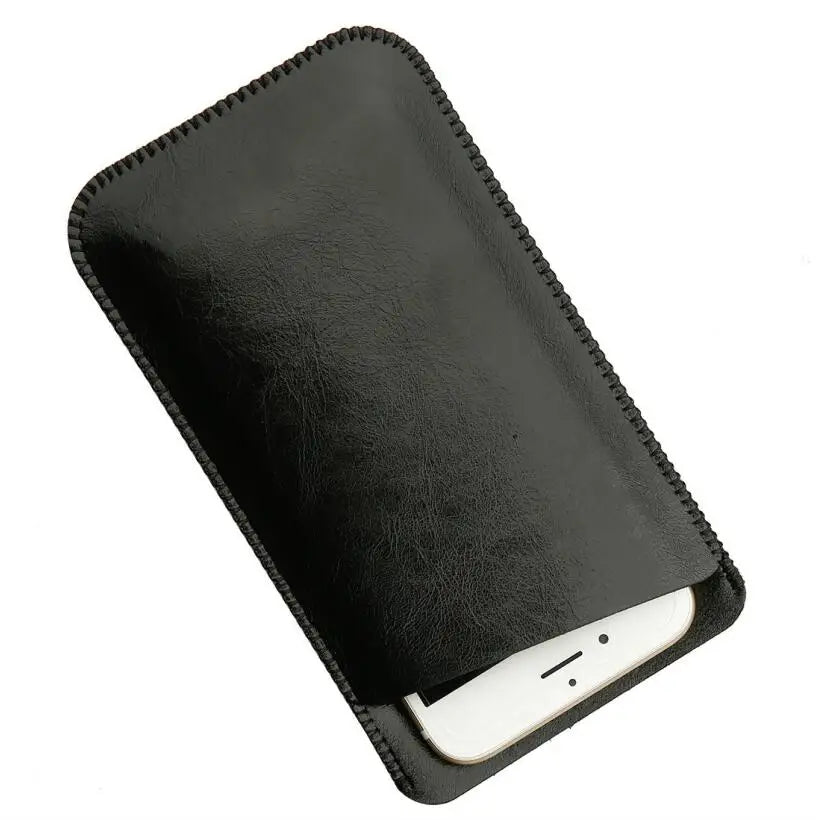 Luxury Leather Phone Sleeve Bag Case for Microsoft Lumia 650 Double Layer Microfiber Protective Cover Pouch