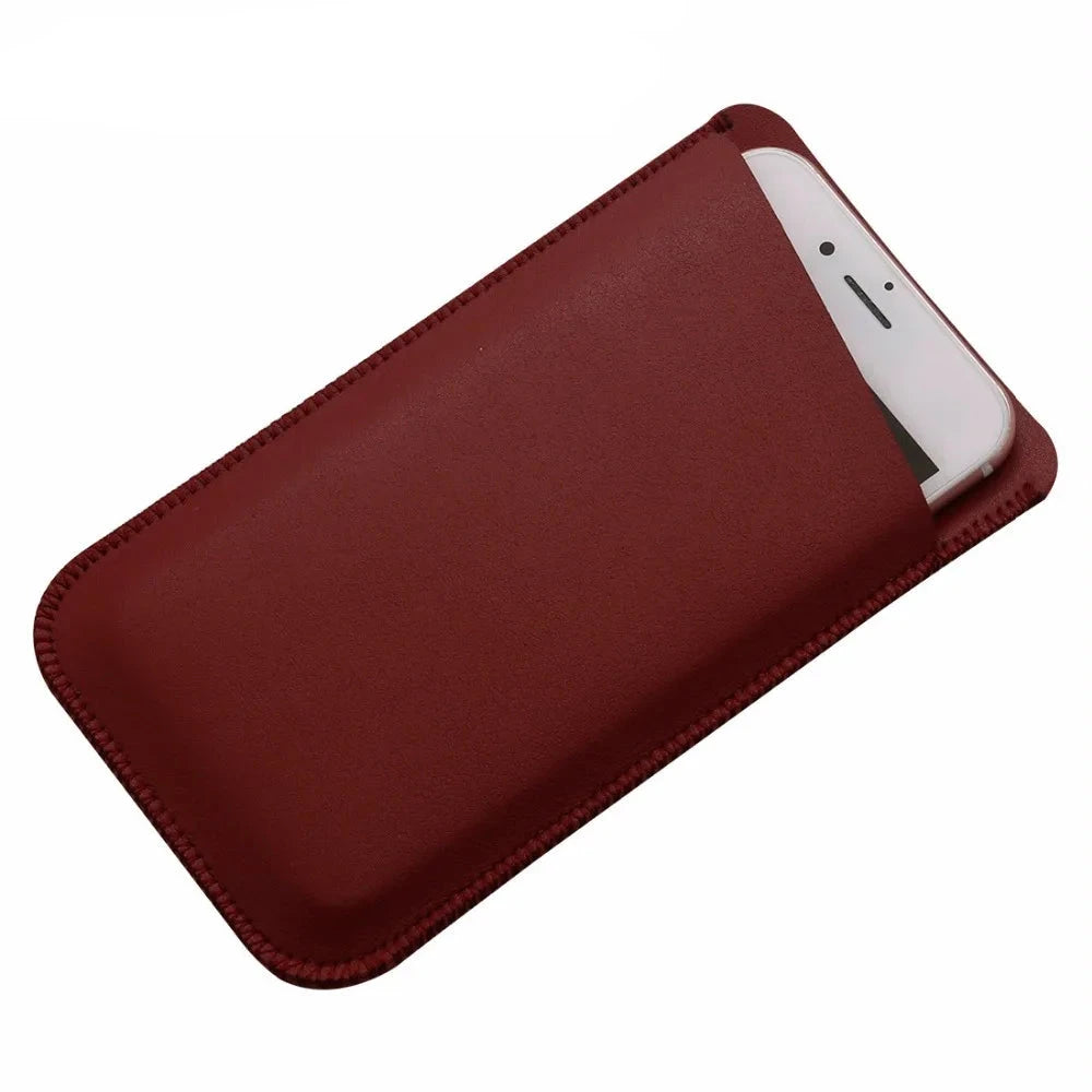 Luxury Leather Phone Sleeve Bag Case for Microsoft Lumia 650 Double Layer Microfiber Protective Cover Pouch