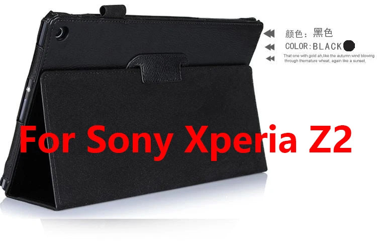 Protective Leather Case for Sony Xperia Z and Z2 10.1 inch Tablet Protective Cover Flip Stand
