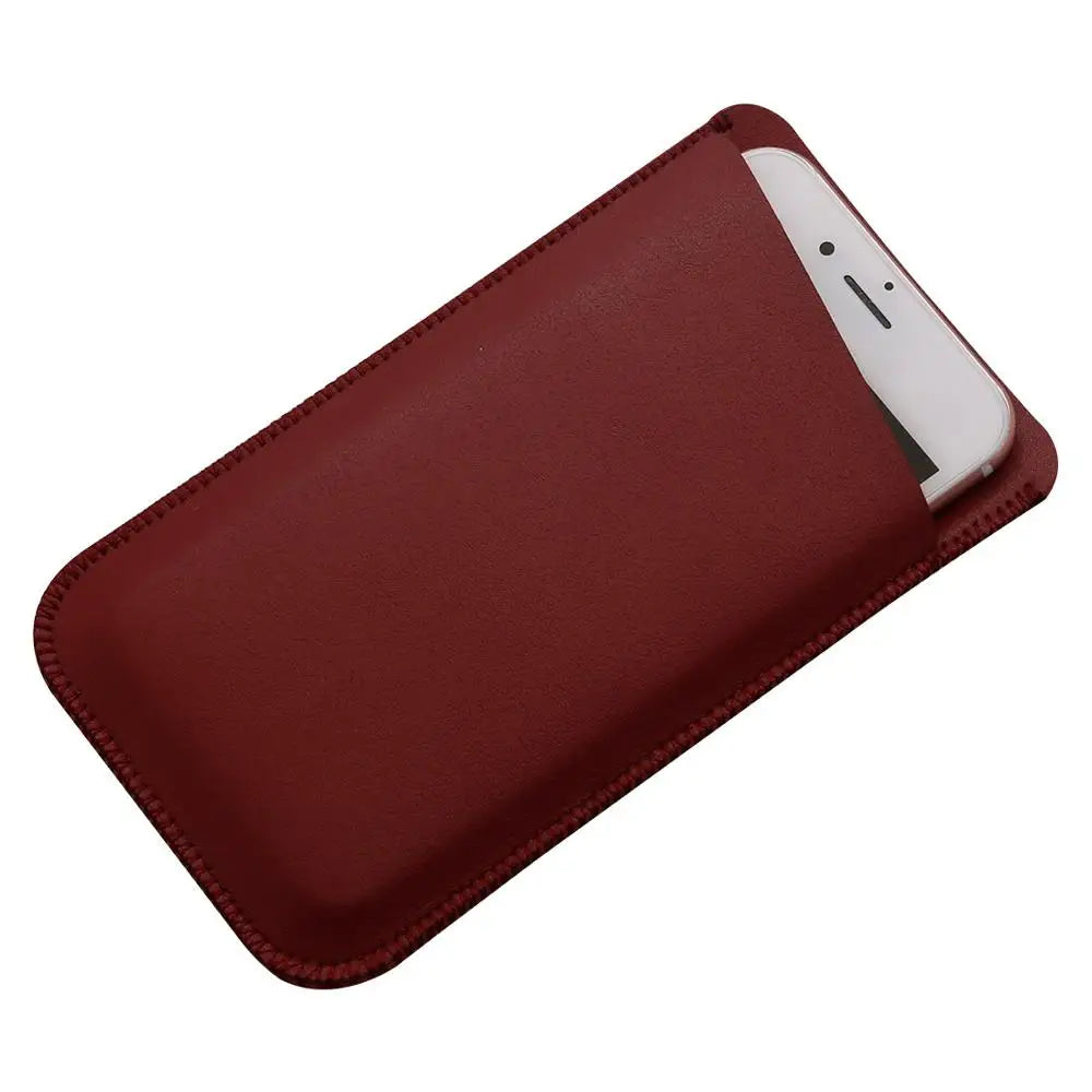 Luxury Leather Phone Sleeve Bag Case for Microsoft Lumia 650 Double Layer Microfiber Protective Cover Pouch