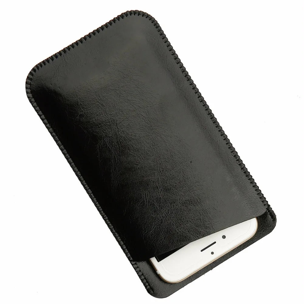 Luxury Leather Phone Sleeve Bag Case for Microsoft Lumia 650 Double Layer Microfiber Protective Cover Pouch